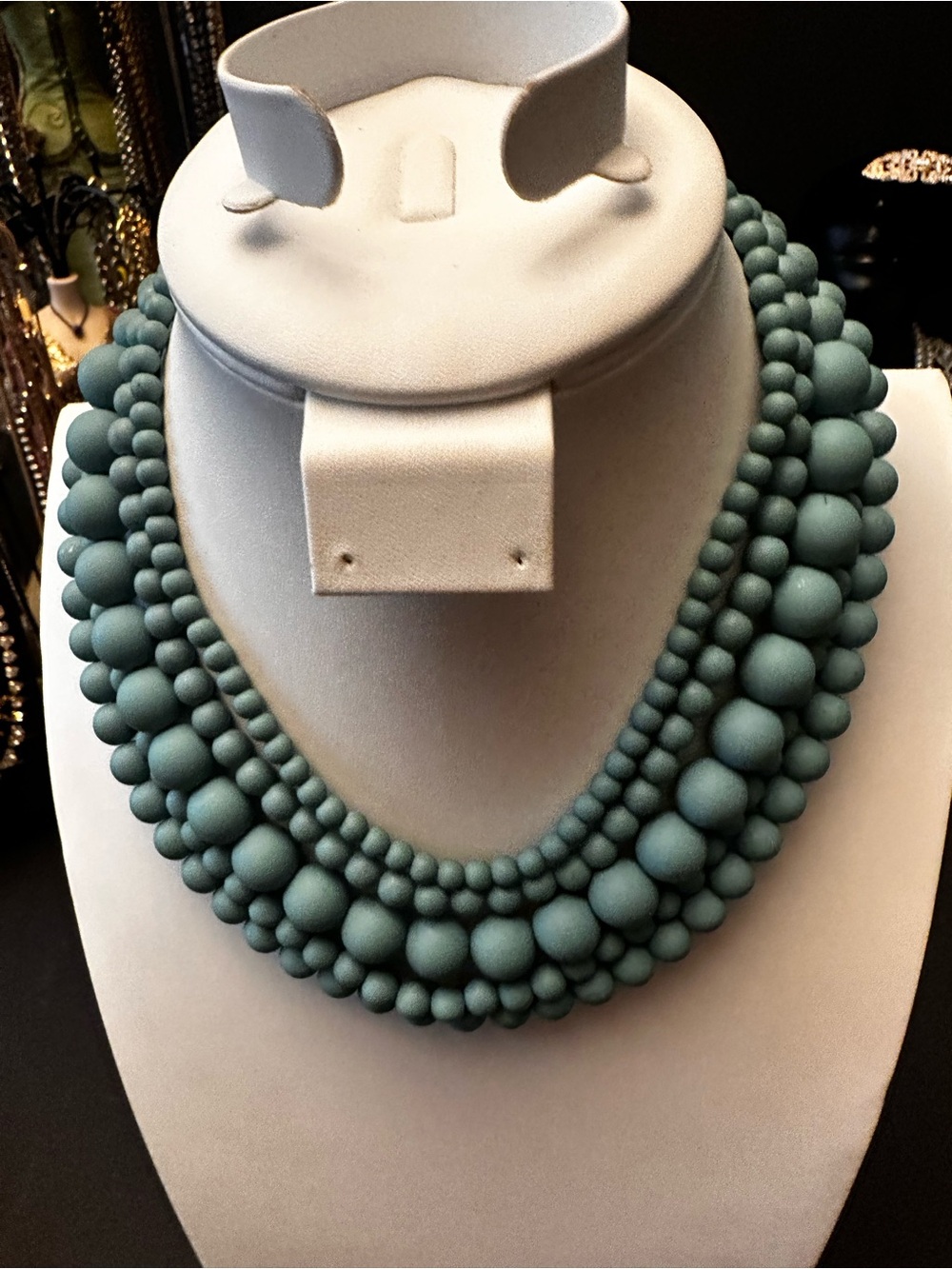 Vintage Charming Charlie 5 Tier Statement Necklace 18” + 2.5” Extender